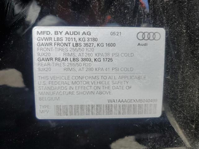 2021 Audi E-Tron Premium VIN: WA1AAAGEXMB040499 Lot: 53709004