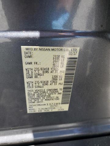 2017 Nissan Murano S VIN: 5N1AZ2MGXHN137289 Lot: 57238594