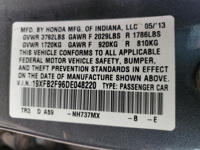 2013 Honda Civic Exl VIN: 19XFB2F96DE048220 Lot: 54401314