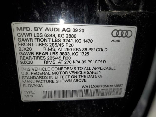 2021 Audi Q7 Premium Plus VIN: WA1LXAF76MD013587 Lot: 55441744