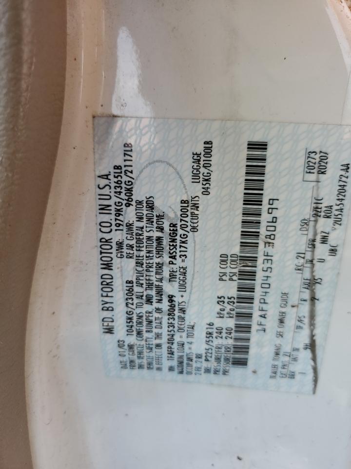 1FAFP40453F380699 2003 Ford Mustang