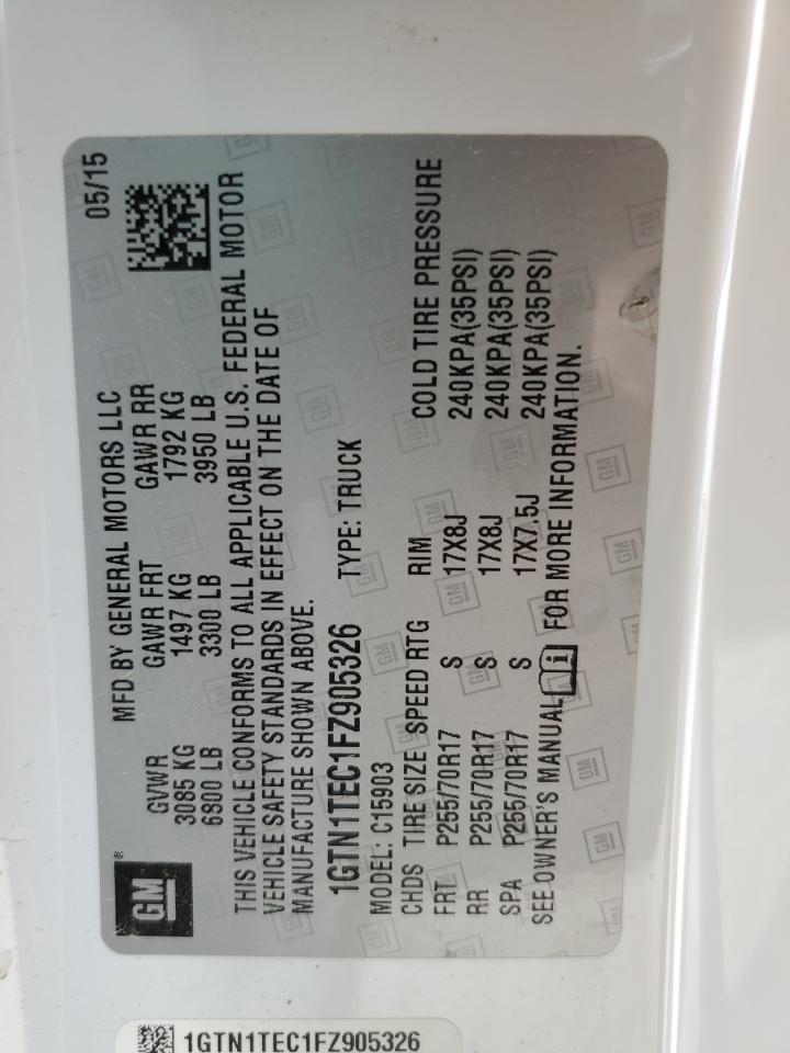 1GTN1TEC1FZ905326 2015 GMC Sierra C1500