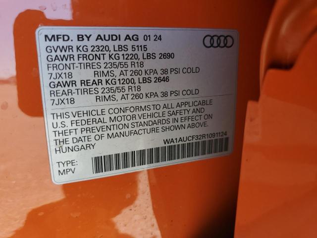 2024 Audi Q3 Premium 40 VIN: WA1AUCF32R1091124 Lot: 53943674