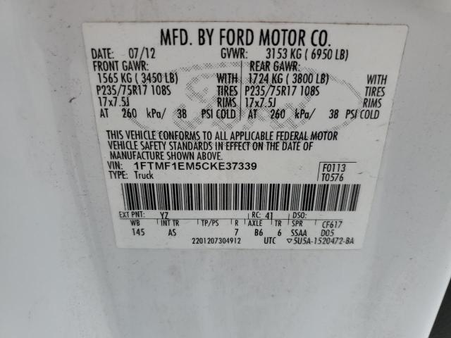 2012 Ford F150 VIN: 1FTMF1EM5CKE37339 Lot: 56804114