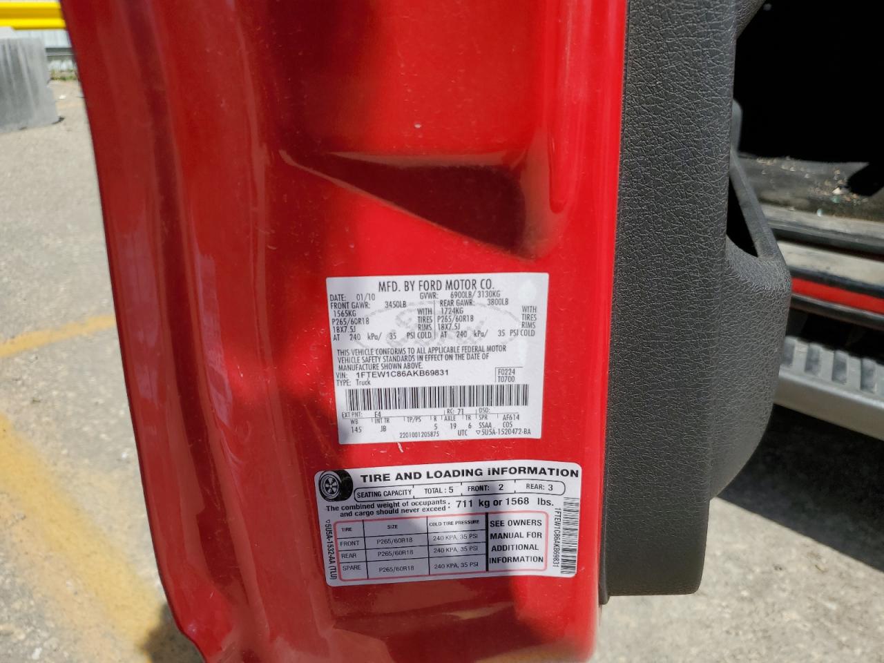 1FTEW1C86AKB69831 2010 Ford F150 Supercrew