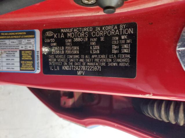 2011 Kia Soul + VIN: KNDJT2A27B7225971 Lot: 56932574