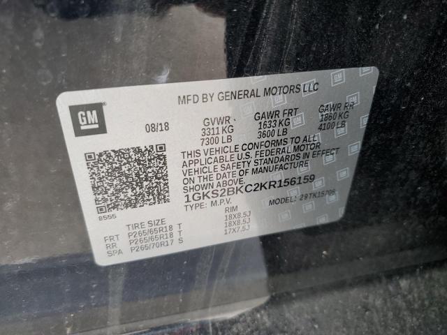 1GKS2BKC2KR156159 2019 GMC Yukon Slt