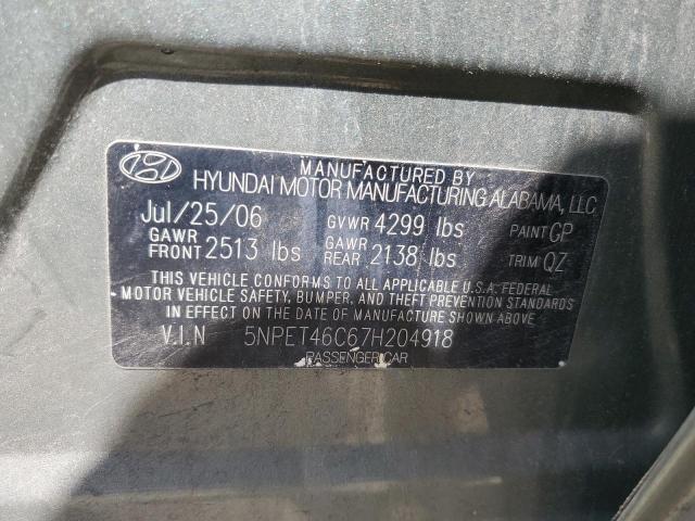 2007 Hyundai Sonata Gls VIN: 5NPET46C67H204918 Lot: 53198464