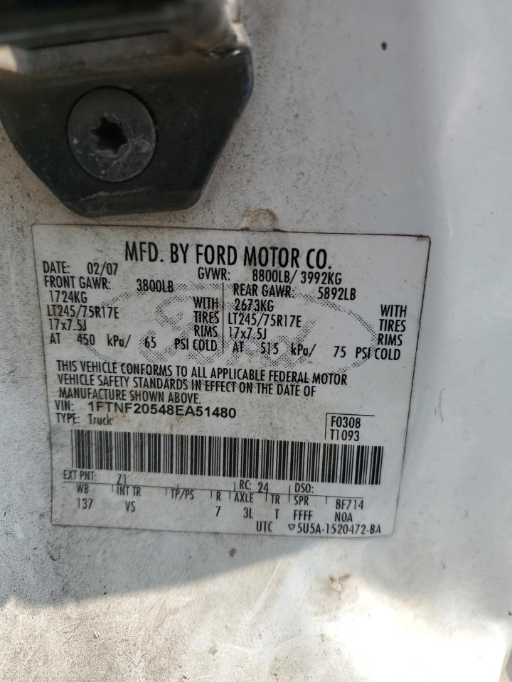 1FTNF20548EA51480 2008 Ford F250 Super Duty