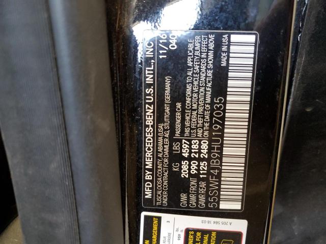 2017 Mercedes-Benz C 300 VIN: 55SWF4JB9HU197035 Lot: 55415084