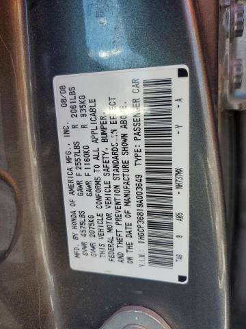 2009 Honda Accord Exl VIN: 1HGCP36819A003649 Lot: 53045524