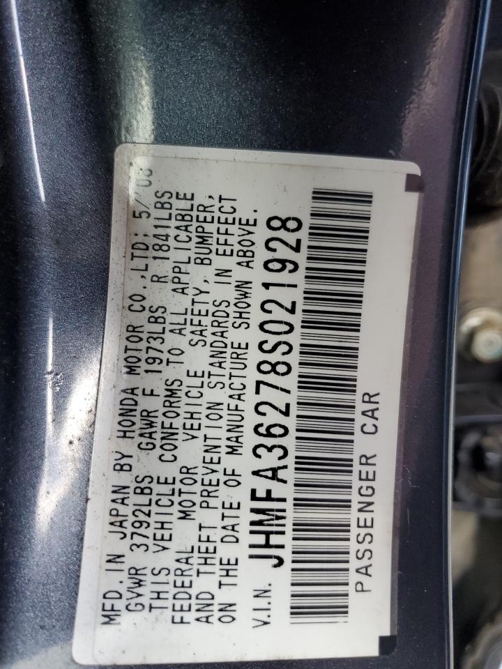 JHMFA36278S021928 2008 Honda Civic Hybrid