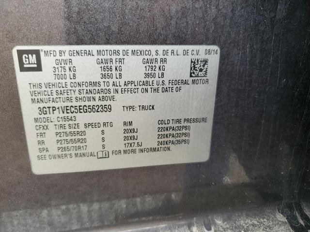 2014 GMC Sierra C1500 Slt VIN: 3GTP1VEC5EG562359 Lot: 56500274