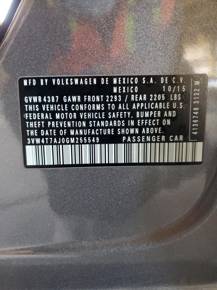 3VW4T7AJ0GM255549 2016 Volkswagen Jetta Gli