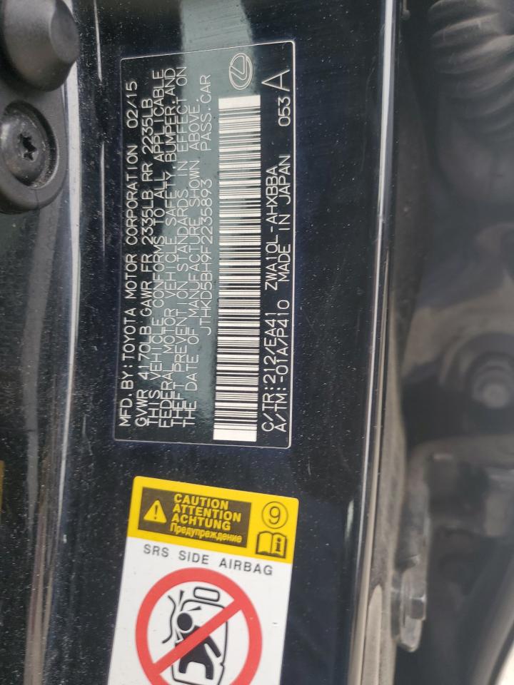 JTHKD5BH9F2235893 2015 Lexus Ct 200