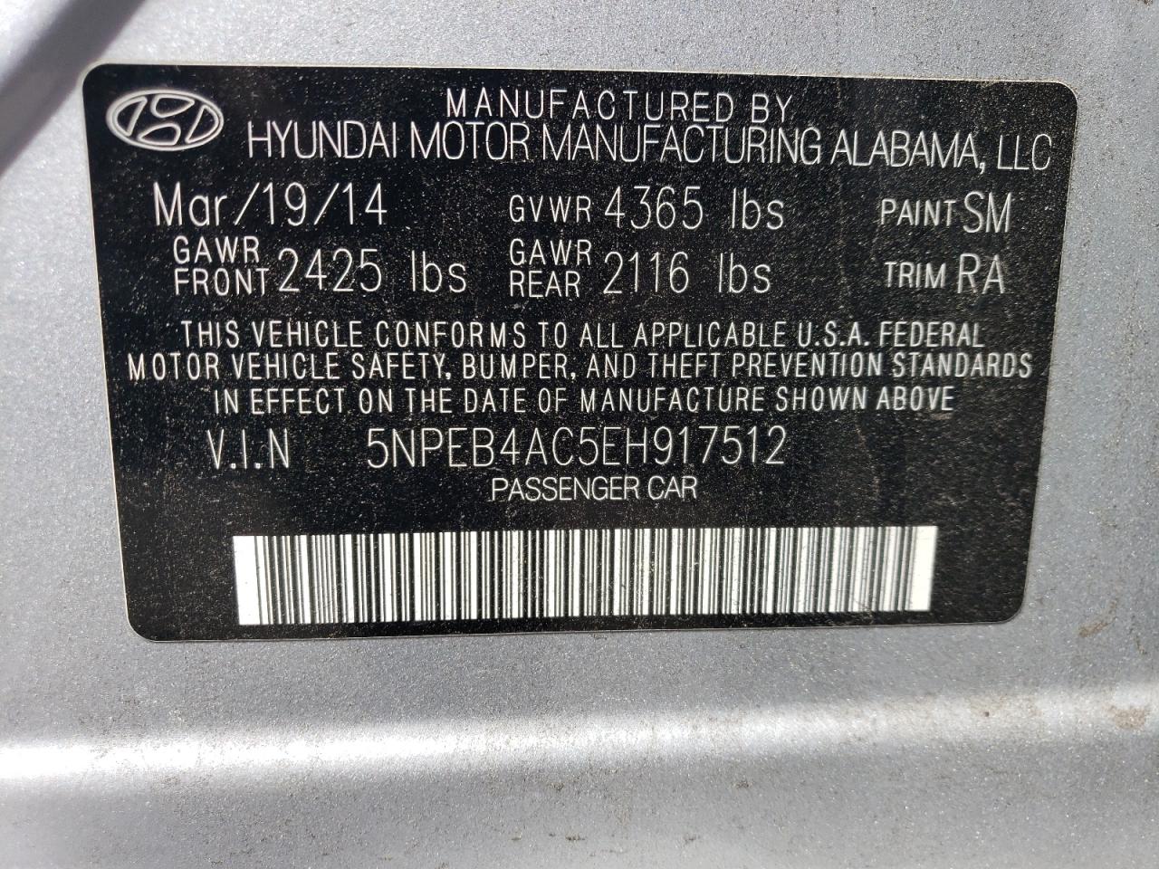 5NPEB4AC5EH917512 2014 Hyundai Sonata Gls