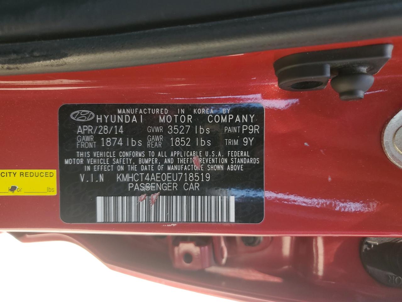 KMHCT4AE0EU718519 2014 Hyundai Accent Gls