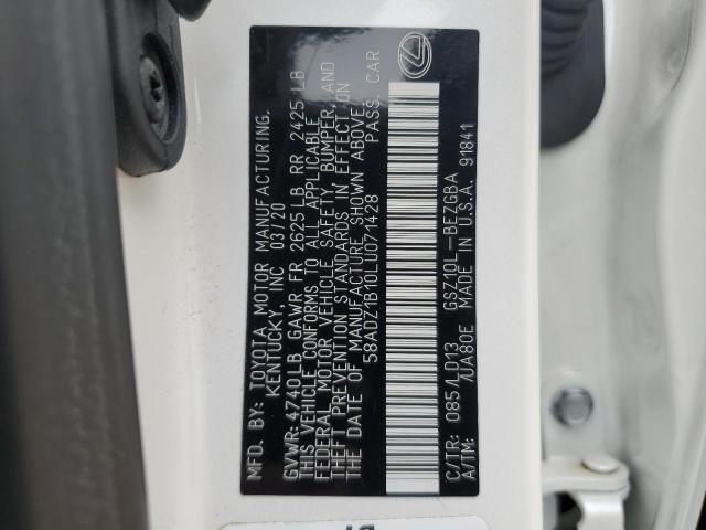 2020 Lexus Es 350 VIN: 58ADZ1B10LU071428 Lot: 55885534