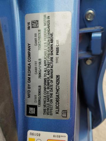 2017 Chevrolet Spark 1Lt VIN: KL8CD6SA7HC742926 Lot: 53501024