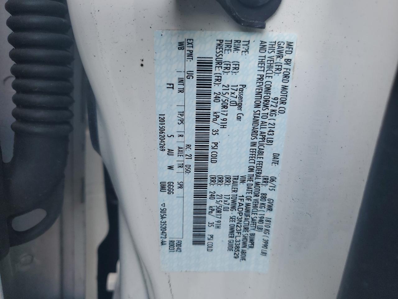 1FADP3N23FL338529 2015 Ford Focus Titanium