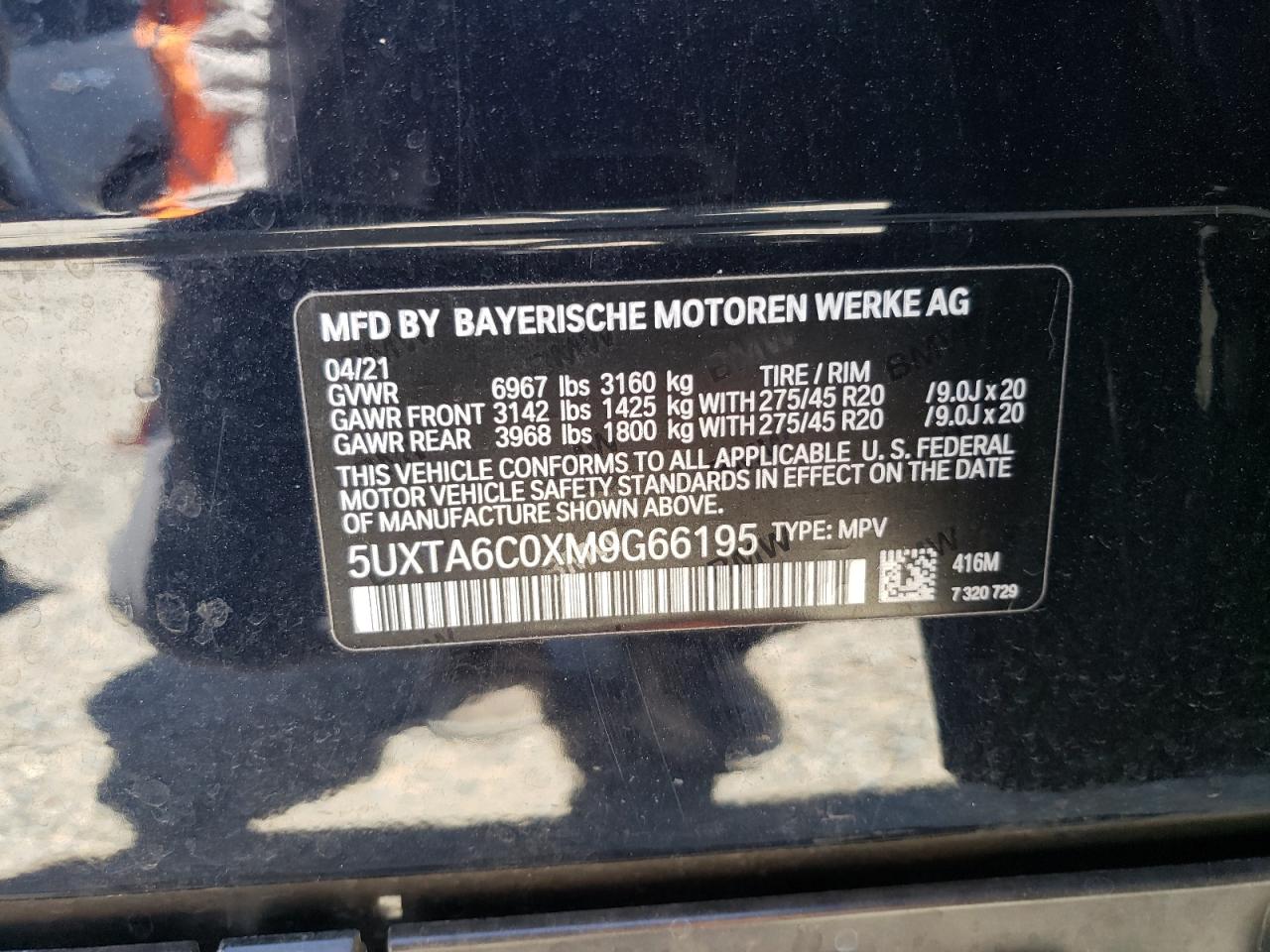 5UXTA6C0XM9G66195 2021 BMW X5 xDrive45E