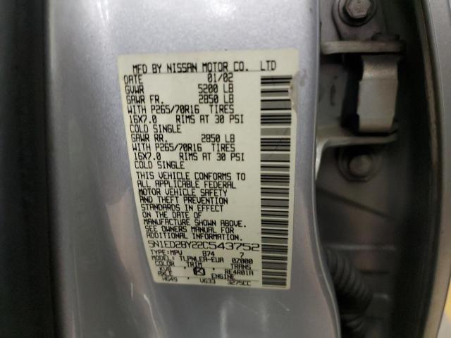 2002 Nissan Xterra Xe VIN: 5N1ED28Y22C543752 Lot: 56439444