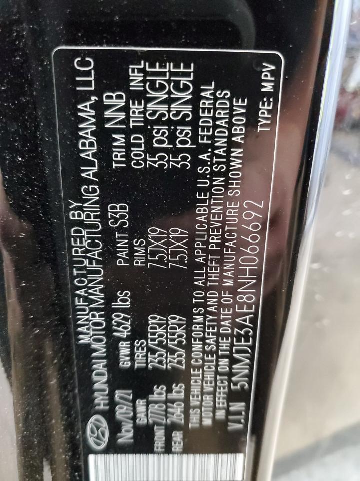 5NMJE3AE8NH066692 2022 Hyundai Tucson Limited