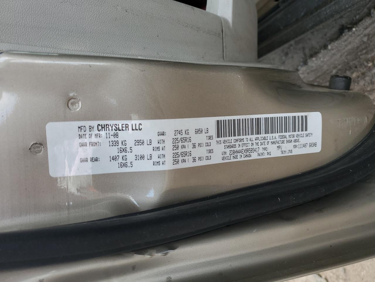 2D8HN44EX9R585417 2009 Dodge Grand Caravan Se