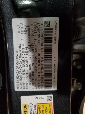 2HGFE1F70NH317254 Honda Civic EX 13