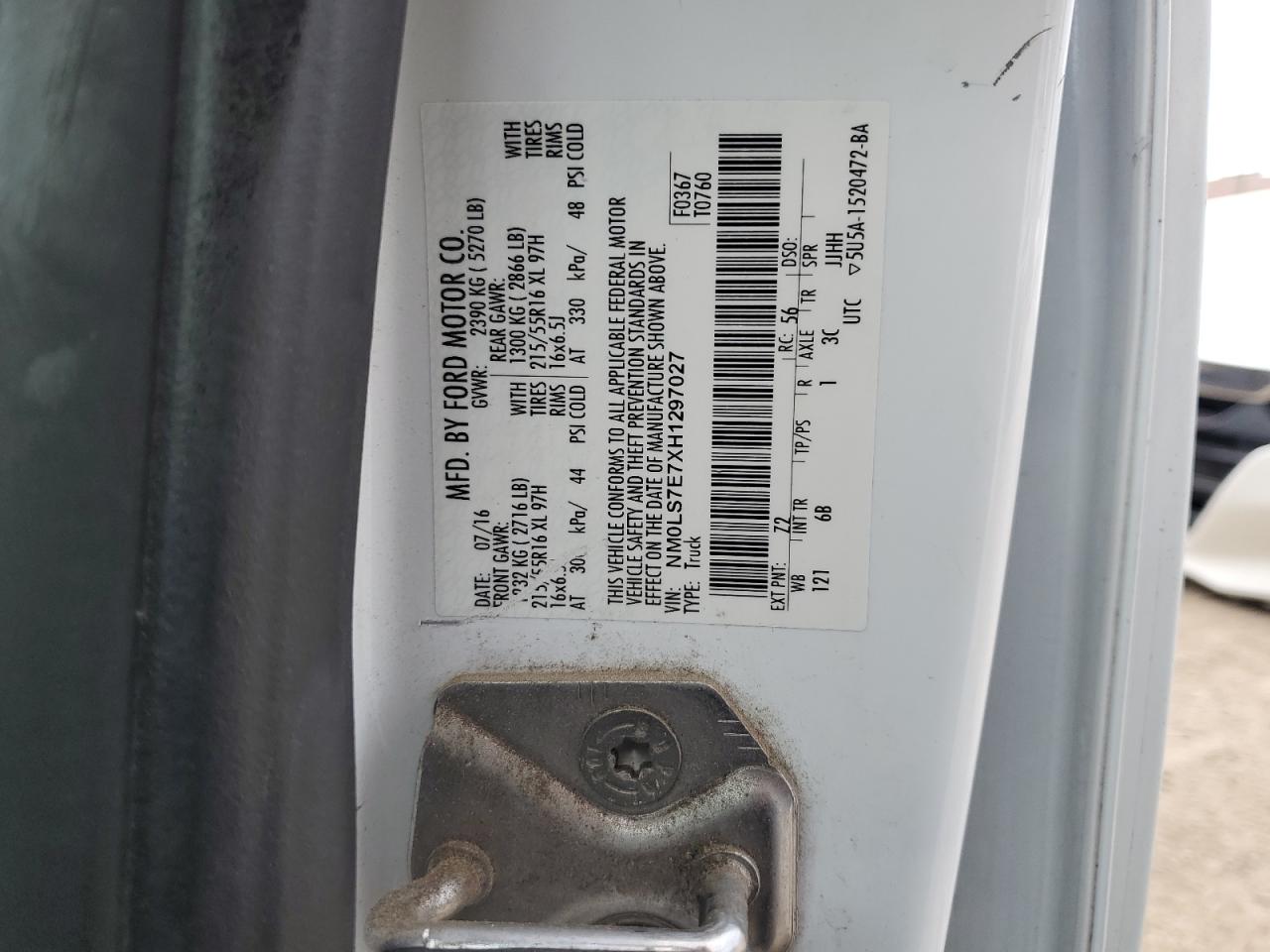 NM0LS7E7XH1297027 2017 Ford Transit Connect Xl