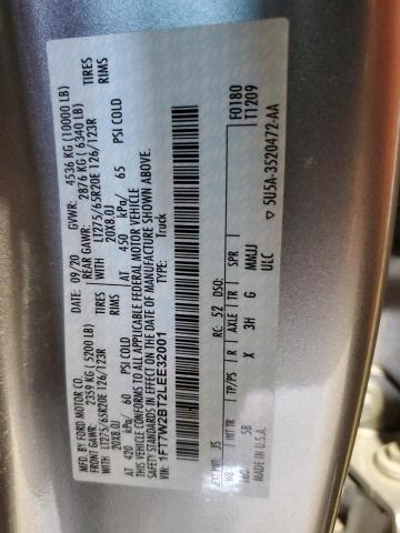 2020 Ford F250 Super Duty VIN: 1FT7W2BT2LEE32001 Lot: 53803654