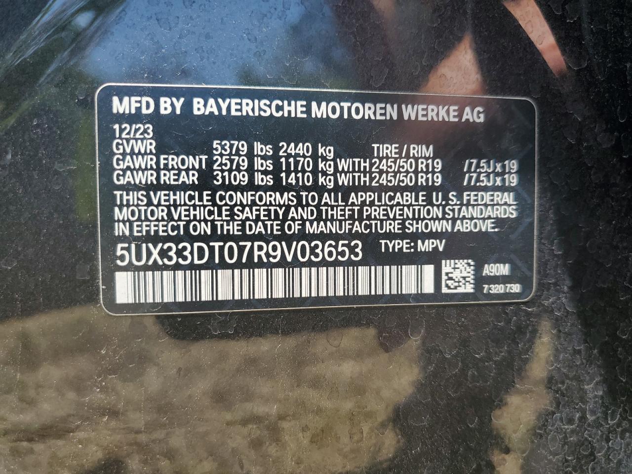 5UX33DT07R9V03653 2024 BMW X4 xDrive30I