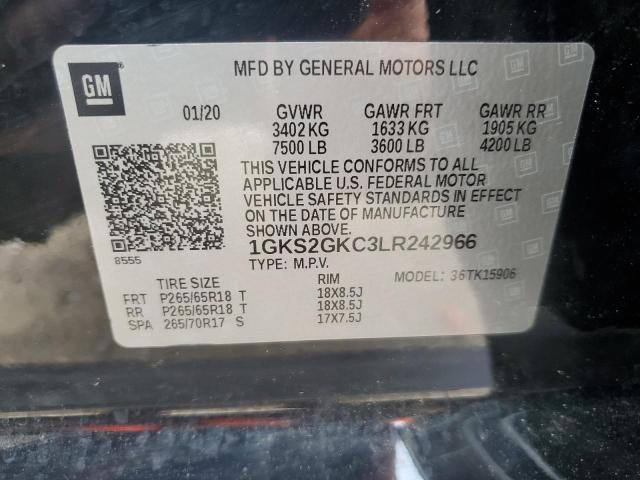 2020 GMC Yukon Xl K1500 Slt VIN: 1GKS2GKC3LR242966 Lot: 54898854