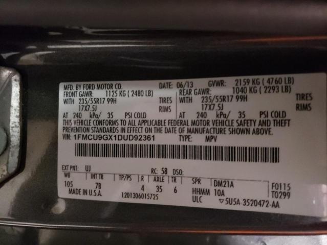 2013 Ford Escape Se VIN: 1FMCU9GX1DUD92361 Lot: 53171834