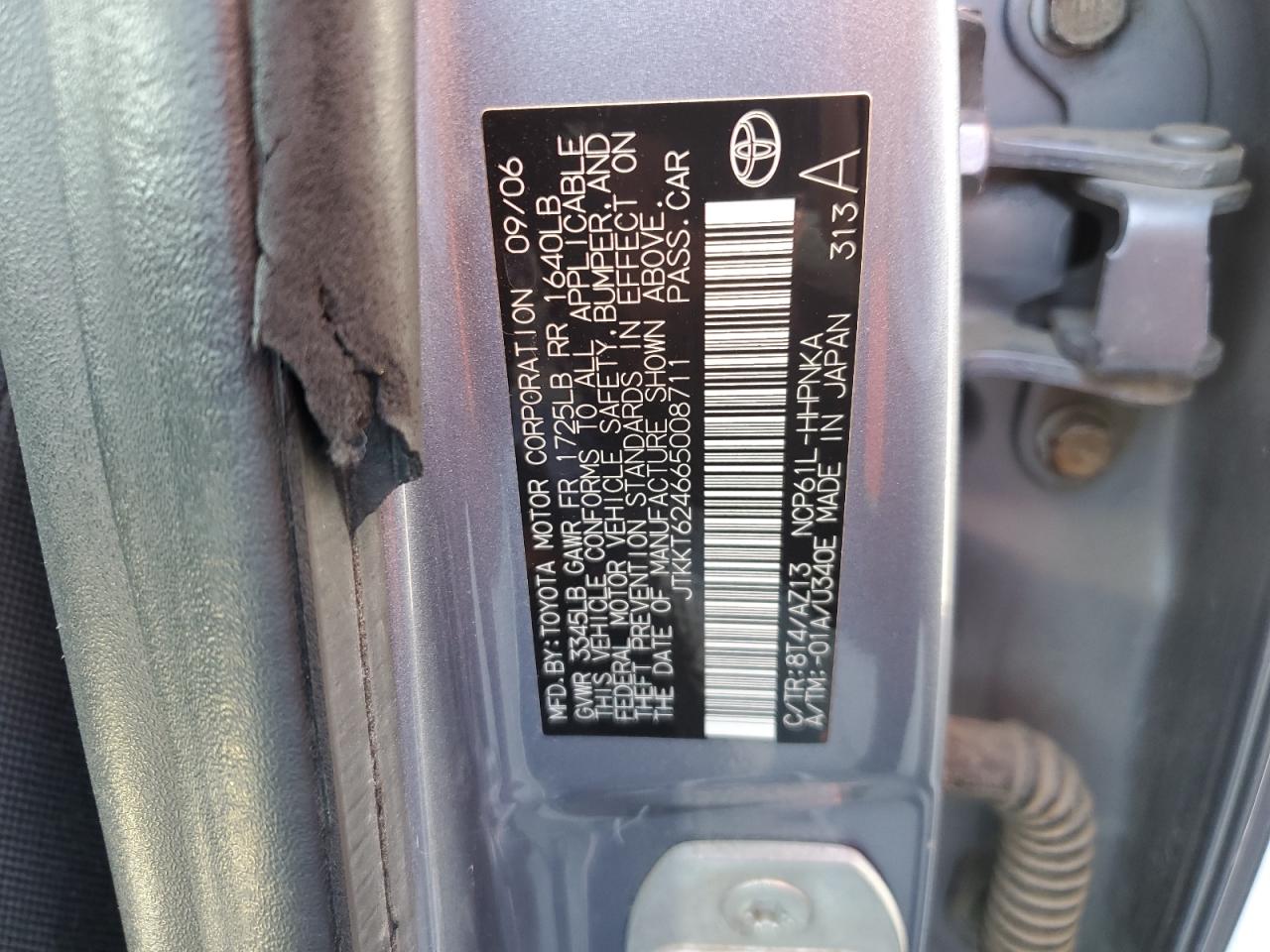 JTKKT624665008711 2006 Toyota Scion Xa