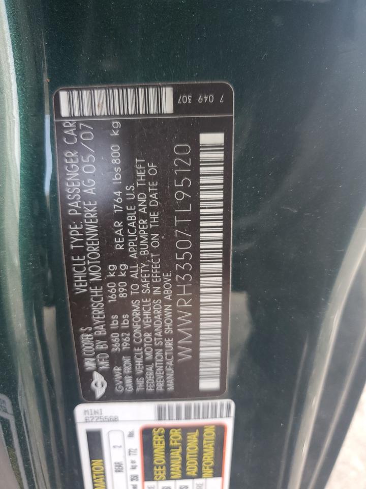WMWRH33507TL95120 2007 Mini Cooper S