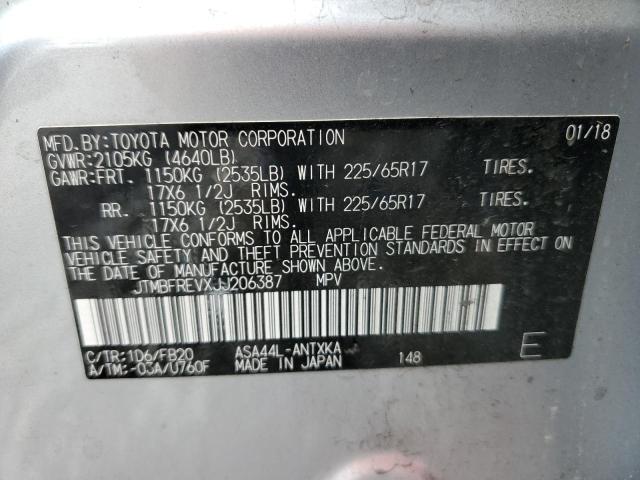 2018 Toyota Rav4 Le VIN: JTMBFREVXJJ206387 Lot: 56289834