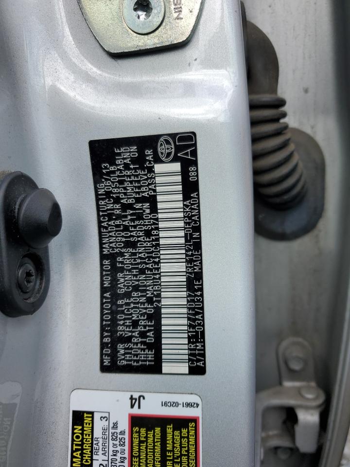 2T1BU4EE4DC118170 2013 Toyota Corolla Base