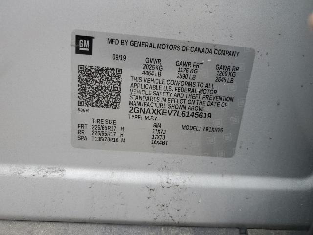 2020 Chevrolet Equinox Lt VIN: 2GNAXKEV7L6145619 Lot: 53703964