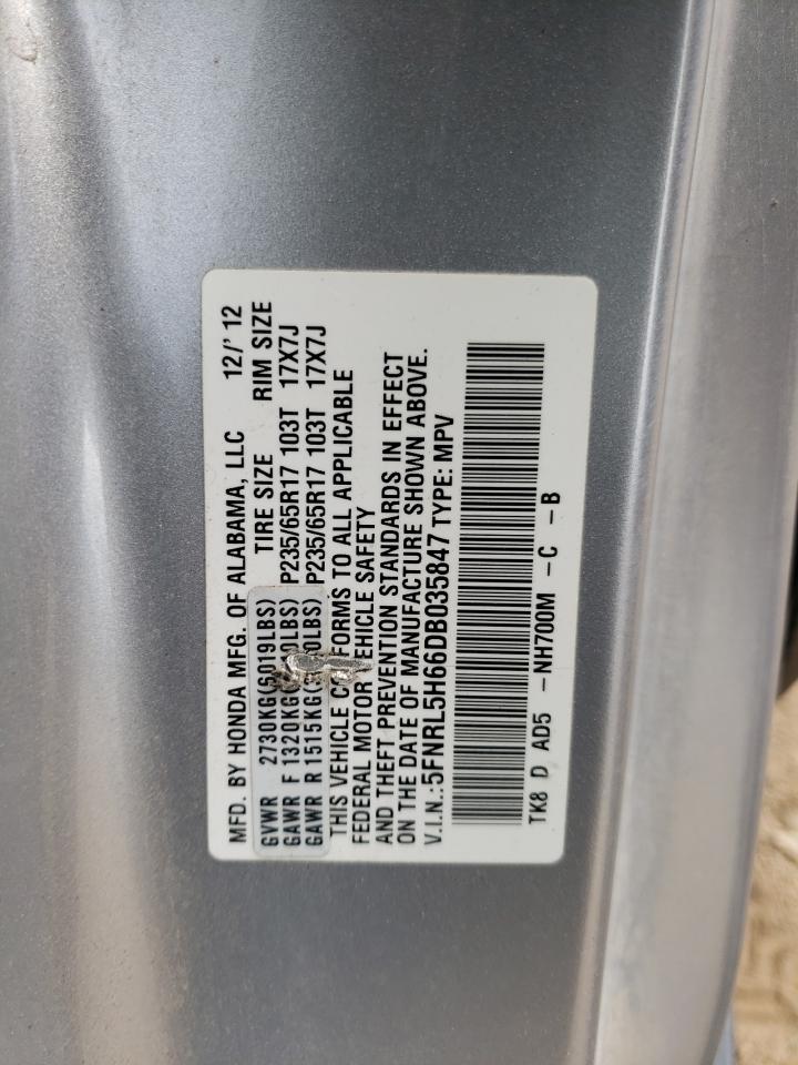 5FNRL5H66DB035847 2013 Honda Odyssey Exl