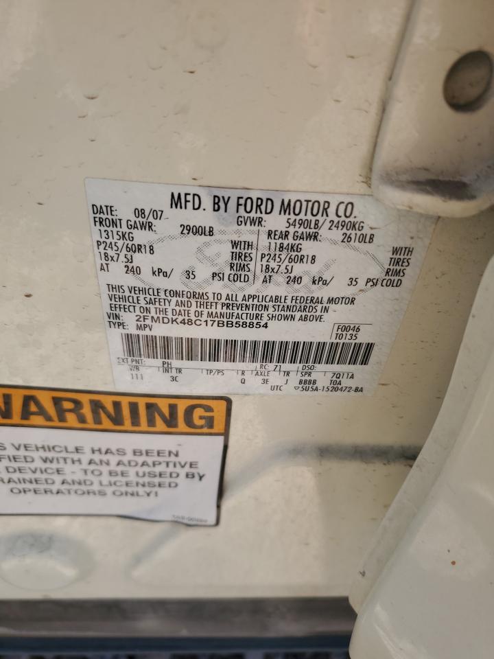 2FMDK48C17BB58854 2007 Ford Edge Sel