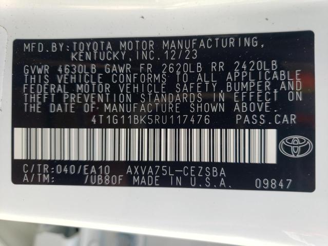 VIN 4T1G11BK5RU117476 2024 Toyota Camry, Se Night S... no.12