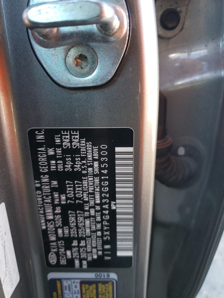 5XYPG4A32GG145300 2016 Kia Sorento Lx