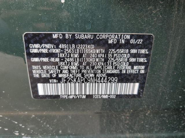 2022 Subaru Forester Limited VIN: JF2SKAPC9NH444299 Lot: 54448134