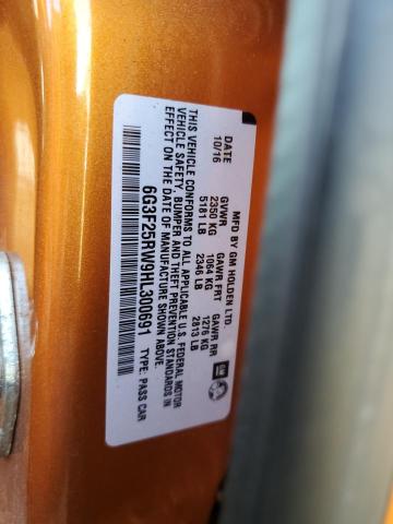 2017 Chevrolet Ss VIN: 6G3F25RW9HL300691 Lot: 53129844