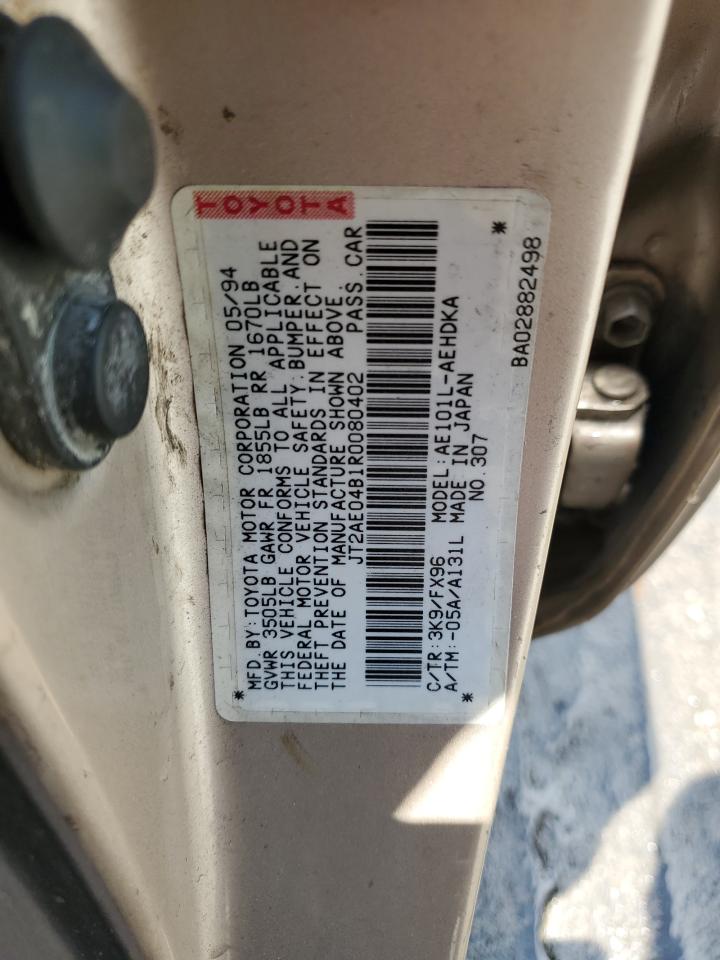 JT2AE04B1R0080402 1994 Toyota Corolla