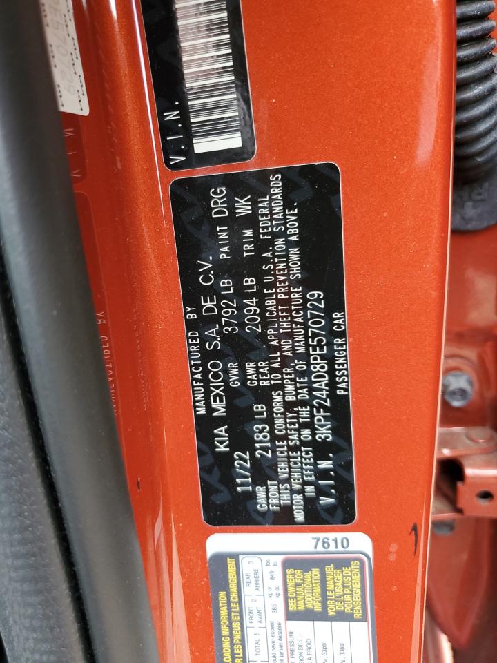 3KPF24AD8PE570729 2023 Kia Forte Lx