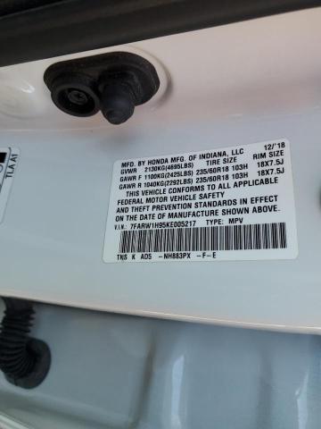 2019 Honda Cr-V Touring VIN: 7FARW1H95KE005217 Lot: 52591234