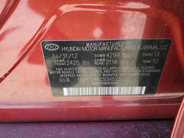 2013 Hyundai Sonata Gls VIN: 5NPEB4AC5DH573923 Lot: 56752664