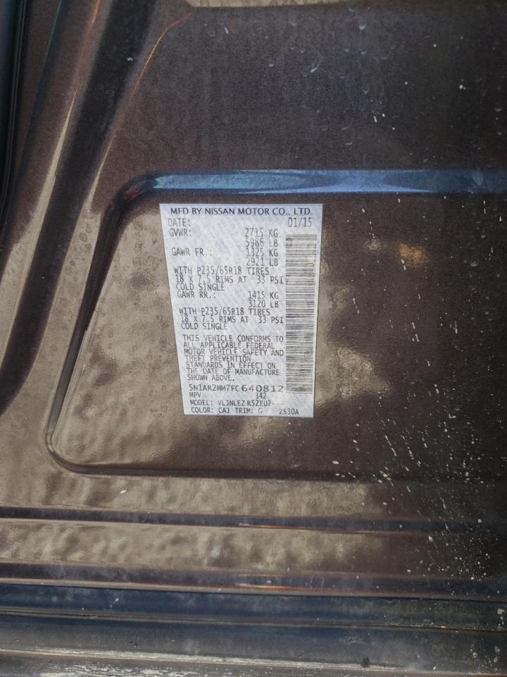 5N1AR2MM7FC640812 2015 Nissan Pathfinder S